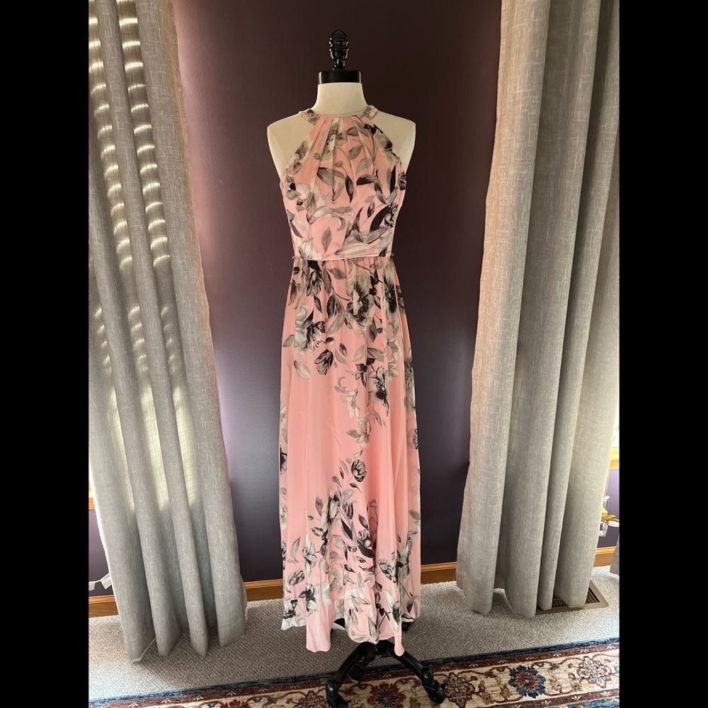 Pink, Black, Gray, White, Maxi Dress